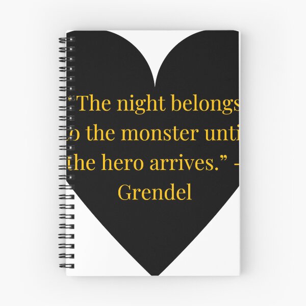 Item preview, Grendel Quote – Beowulf Gold Text Black Heart designed and sold by TheIconSmith.