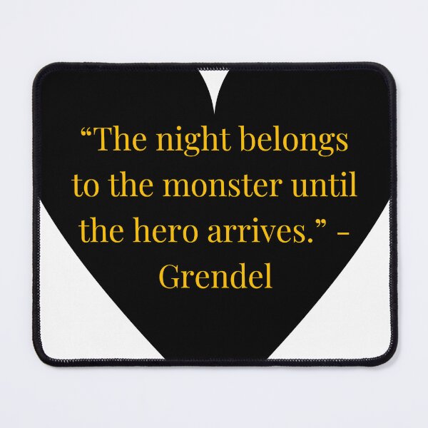 Item preview, Grendel Quote – Beowulf Gold Text Black Heart designed and sold by TheIconSmith.