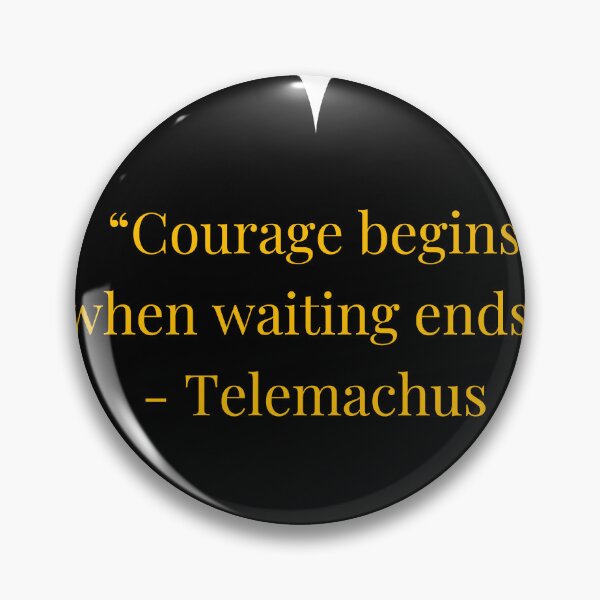 Item preview, Telemachus Quote – The Odyssey Gold Text Black Heart designed and sold by TheIconSmith.