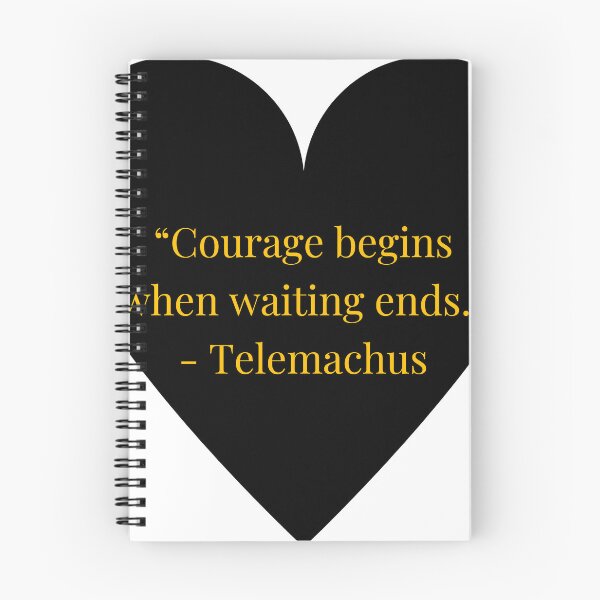 Item preview, Telemachus Quote – The Odyssey Gold Text Black Heart designed and sold by TheIconSmith.