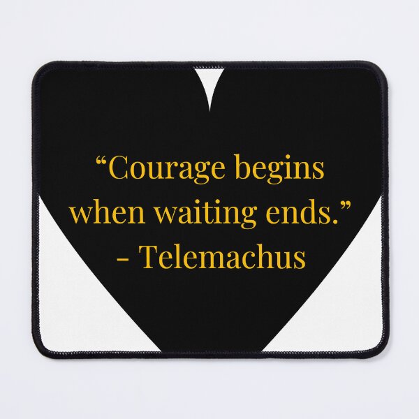 Item preview, Telemachus Quote – The Odyssey Gold Text Black Heart designed and sold by TheIconSmith.
