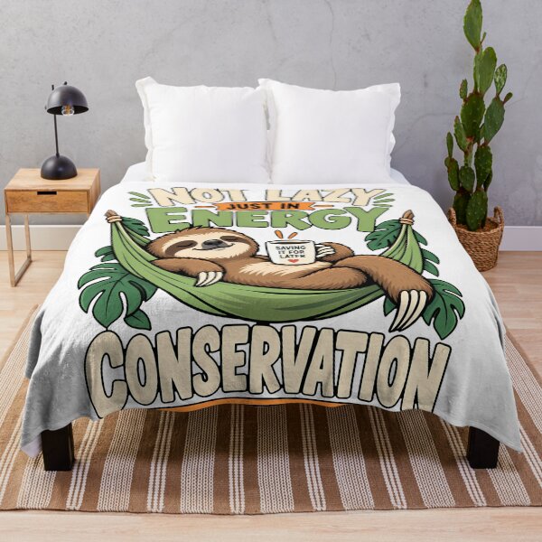 Item preview, Not Lazy Just in Energy Conservation Funny Sloth Coffee Humor designed and sold by BDLuck2021.