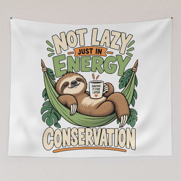 Item preview, Not Lazy Just in Energy Conservation Funny Sloth Coffee Humor designed and sold by BDLuck2021.