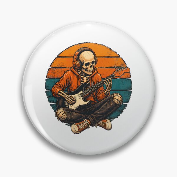 Item preview, Skeleton Playing the guitar Retro Sunset designed and sold by Dmo3HarkoArt.