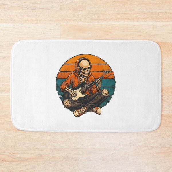 Item preview, Skeleton Playing the guitar Retro Sunset designed and sold by Dmo3HarkoArt.