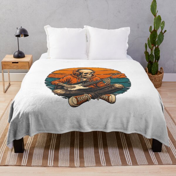 Item preview, Skeleton Playing the guitar Retro Sunset designed and sold by Dmo3HarkoArt.