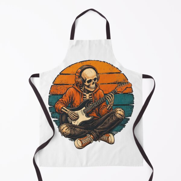 Item preview, Skeleton Playing the guitar Retro Sunset designed and sold by Dmo3HarkoArt.