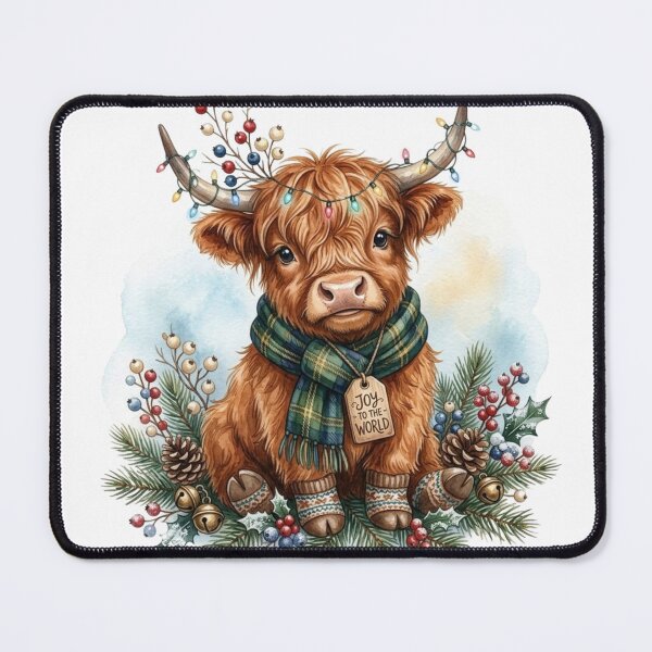 Item preview, Christmas Highland Cow Joy To The World Cute Xmas Calf designed and sold by designwiss.
