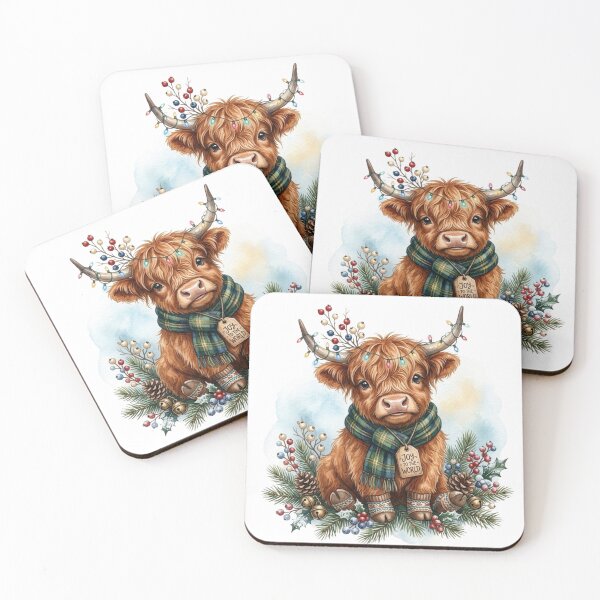 Item preview, Christmas Highland Cow Joy To The World Cute Xmas Calf designed and sold by designwiss.