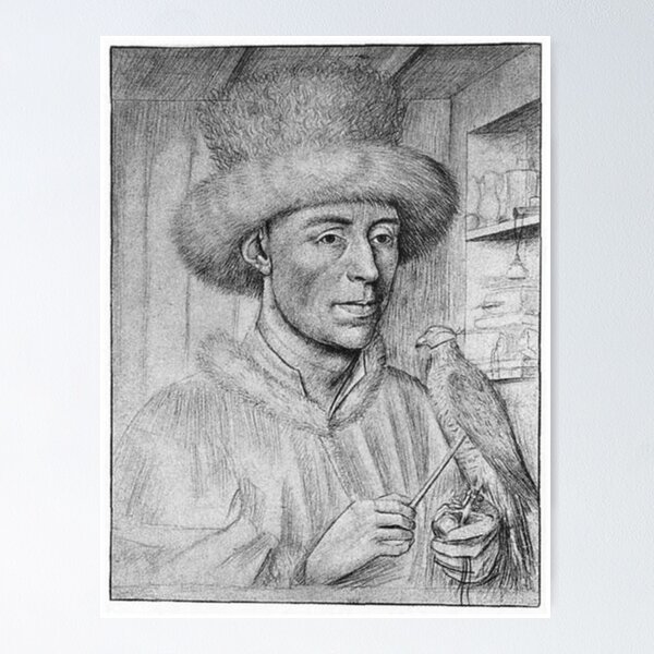 Item preview, Portrait of a Man with a Falcon designed and sold by SharonTheFirst.