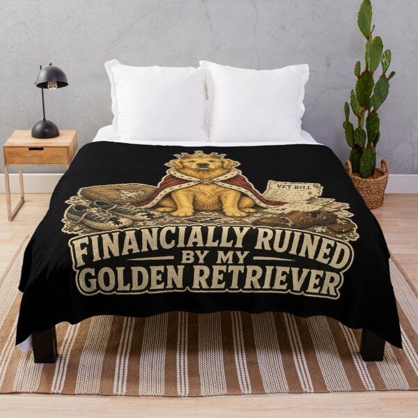 Item preview, Financially Ruined By My Golden Retriever Shirt, Funny Dog Owner T-Shirt, Golden Retriever Mom Tee, Dog Lover Gift Shirt, Vintage Funny Pet Graphic designed and sold by TshirtsLabs.