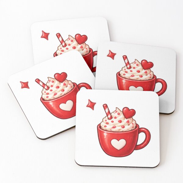 Item preview, Cute Red Valentine Coffee Cup – Sweetheart Whipped Cream designed and sold by Kiralemon.