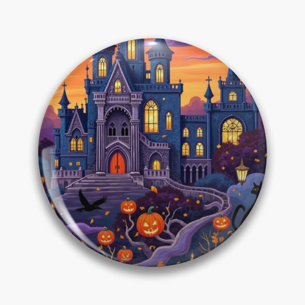 Item preview, Midnight Pumpkin Castle – Gothic Halloween Haunted Manor Seamless Pattern designed and sold by Dream Bloom Gallery.