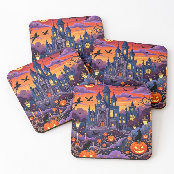 Item preview, Midnight Pumpkin Castle – Gothic Halloween Haunted Manor Seamless Pattern designed and sold by Dream Bloom Gallery.