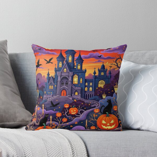 Item preview, Midnight Pumpkin Castle – Gothic Halloween Haunted Manor Seamless Pattern designed and sold by Dream Bloom Gallery.
