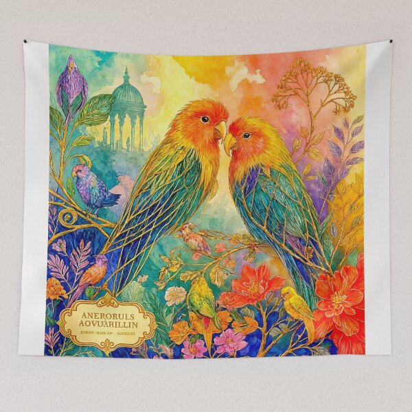 Item preview, Exotic Beautiful Birds - Crystal lovebirds #1 designed and sold by Helios Be. Lavsh.
