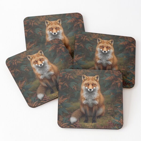 Item preview, Red Fox Sitting In Autumn Fern Forest designed and sold by OlesiaCraft.