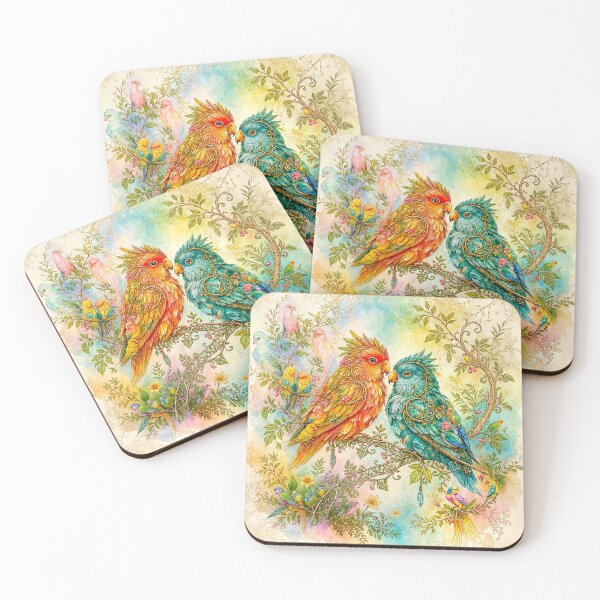 Item preview, Exotic Beautiful Birds - Crystal lovebirds #2 designed and sold by Helios Be. Lavsh.