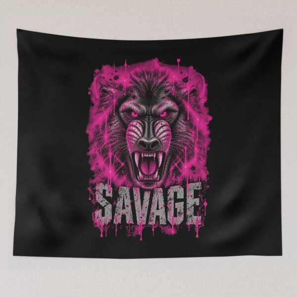 Item preview, SAVAGE BABOON PINK designed and sold by Neo-Punk.
