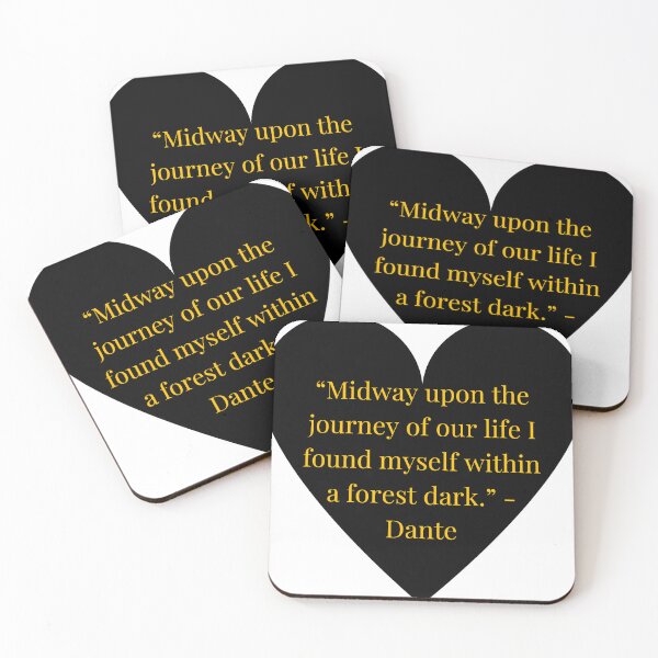 Item preview, Dante Quote – Inferno Gold Text Black Heart designed and sold by TheIconSmith.