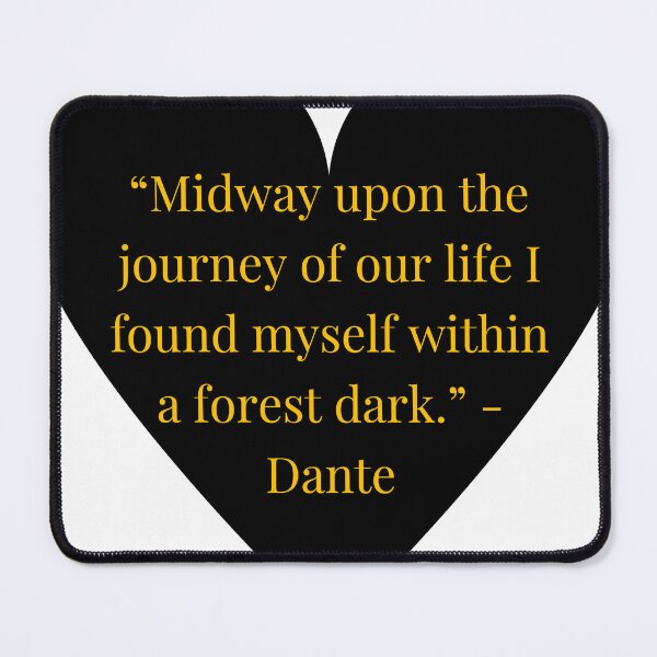Item preview, Dante Quote – Inferno Gold Text Black Heart designed and sold by TheIconSmith.