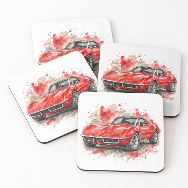 Item preview, Scarlet Road Legend – Pencil and Watercolor Sports Car designed and sold by Russell Thorne.
