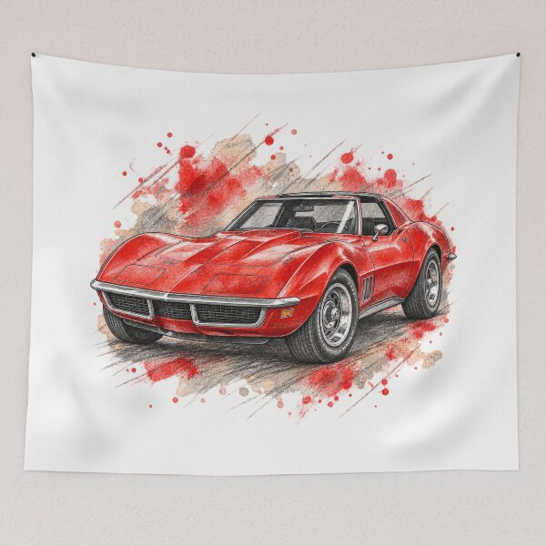 Item preview, Scarlet Road Legend – Pencil and Watercolor Sports Car designed and sold by Russell Thorne.