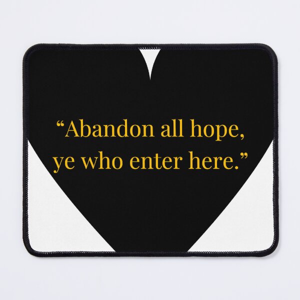 Item preview, Dante Inferno Quote – Inferno Gold Text Black Heart designed and sold by TheIconSmith.