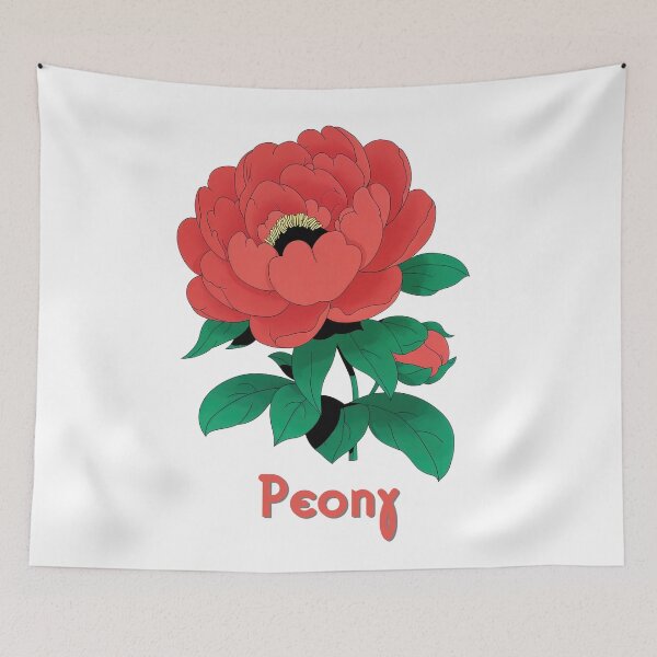 Item preview, Red Peony Flower Art designed and sold by ForeverPrintsOK.
