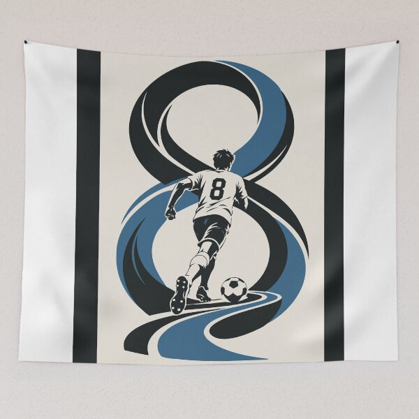 Item preview, The Infinite Game Football Art Print, Number 8 Soccer Print, Minimalist Football Art, Soccer Player Decor, Football Lover Gift designed and sold by Studio pod Burom.