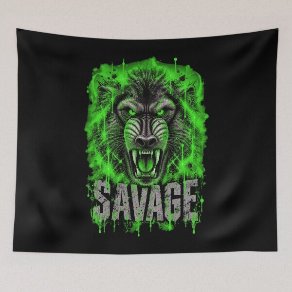 Item preview, SAVAGE BABOON GREEN designed and sold by Neo-Punk.