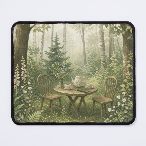 Item preview, Forest Tea Party Shirt | Cozy Woodland Tea Table Graphic Tee designed and sold by SleepyLlamaClothes.