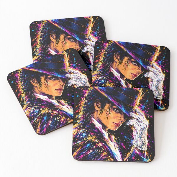 Item preview, Michael Jackson Neon Paint Splatter - Vibrant Pop Music Legend Art Illustration designed and sold by arfindo-indra.