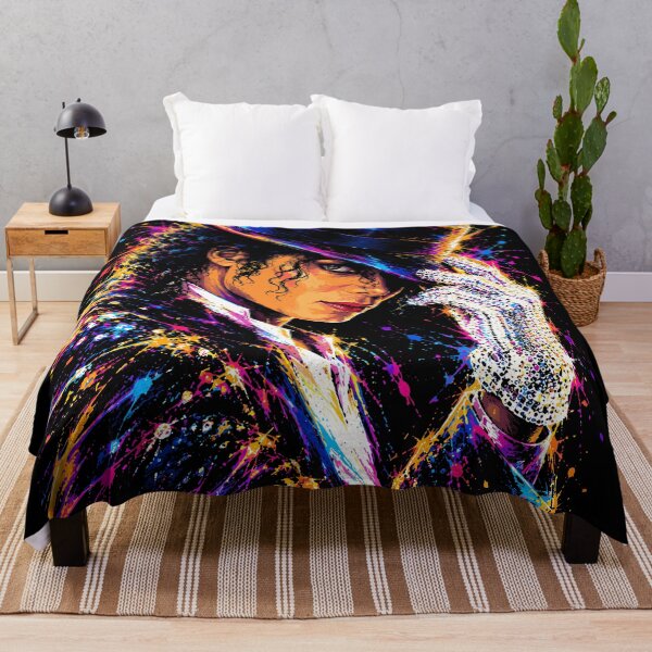 Item preview, Michael Jackson Neon Paint Splatter - Vibrant Pop Music Legend Art Illustration designed and sold by arfindo-indra.