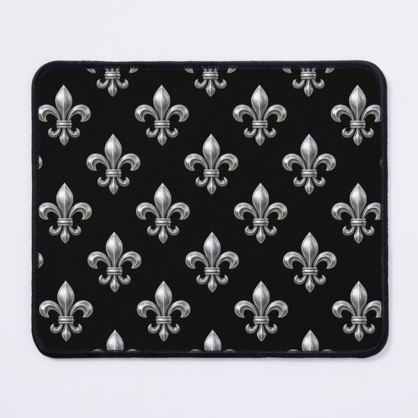 Item preview, Fleur De Lys Silver Black Seamless Pattern Luxury Royal Heraldic Design designed and sold by ProjectNoah.