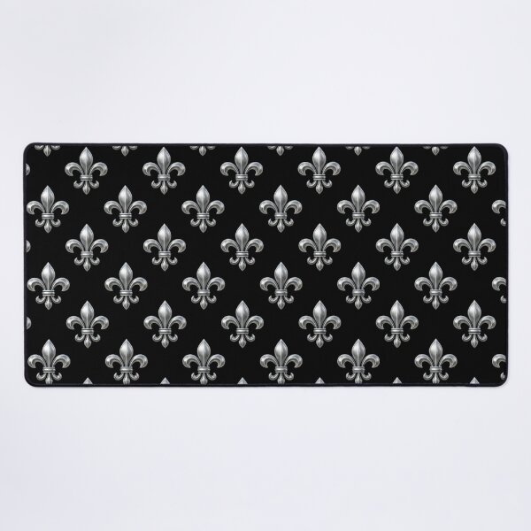 Item preview, Fleur De Lys Silver Black Seamless Pattern Luxury Royal Heraldic Design designed and sold by ProjectNoah.