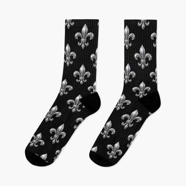Item preview, Fleur De Lys Silver Black Seamless Pattern Luxury Royal Heraldic Design designed and sold by ProjectNoah.