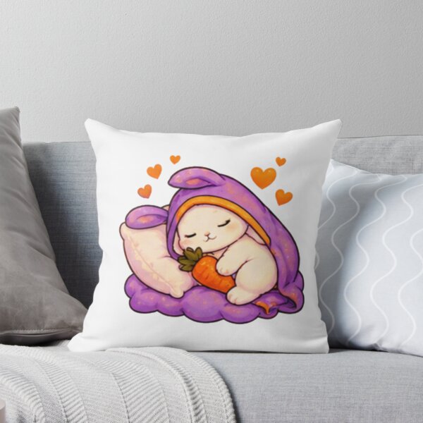 Item preview, Cute Cozy Bunny in Purple Blanket with Carrot designed and sold by Kiralemon.