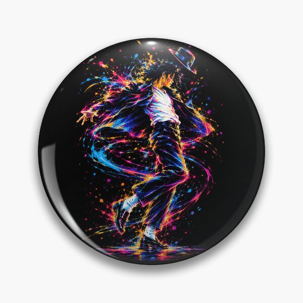 Item preview, Michael Jackson Dance Pose Neon Paint Splatter - Vibrant Pop Music Legend Art Illustration designed and sold by arfindo-indra.