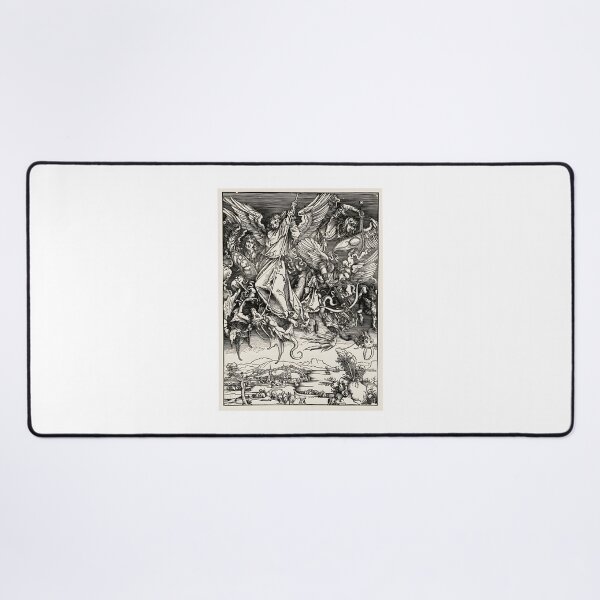 Item preview, Saint Michael Fighting the Dragon Medieval Fine Art Vintage Style by Albrecht Dürer HD Quality designed and sold by richard143.