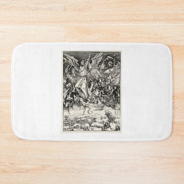 Item preview, Saint Michael Fighting the Dragon Medieval Fine Art Vintage Style by Albrecht Dürer HD Quality designed and sold by richard143.