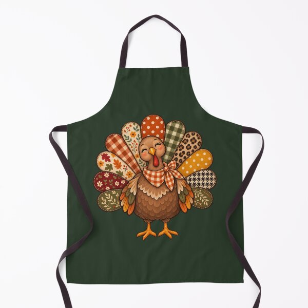 Artikelvorschau, Thanksgiving Truthahn Patchwork Volkskunst Herbstillustration entworfen und verkauft von AmiGraph.