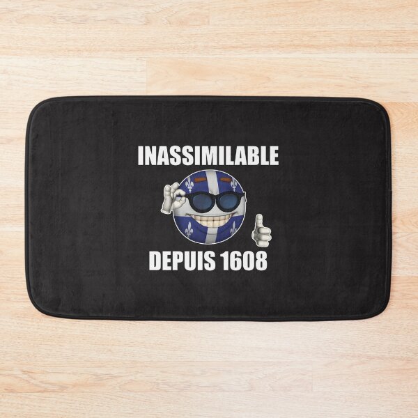 Item preview, Inassimilable Depuis Quebec Anarcho Memeball Design with Quebec Flag on Black Background designed and sold by richard143.