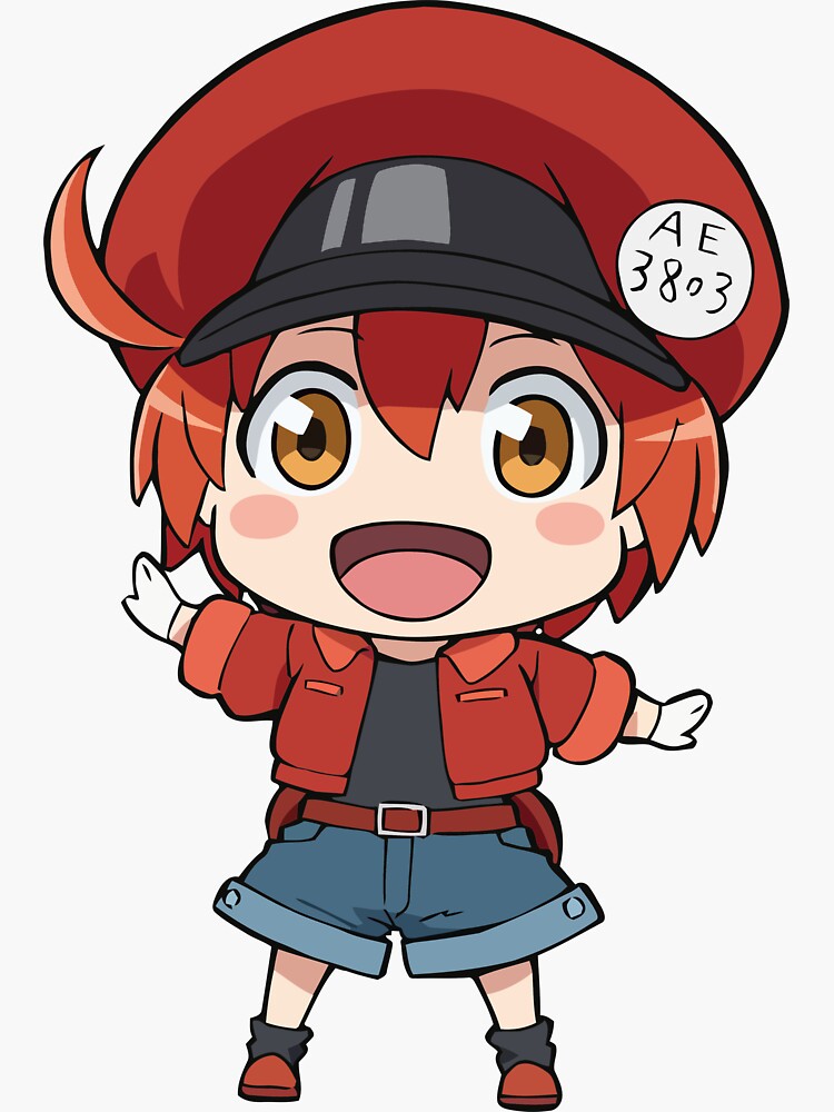 cells at work red blood cell with BACK PRINT - Red Blood Cell - Sticker