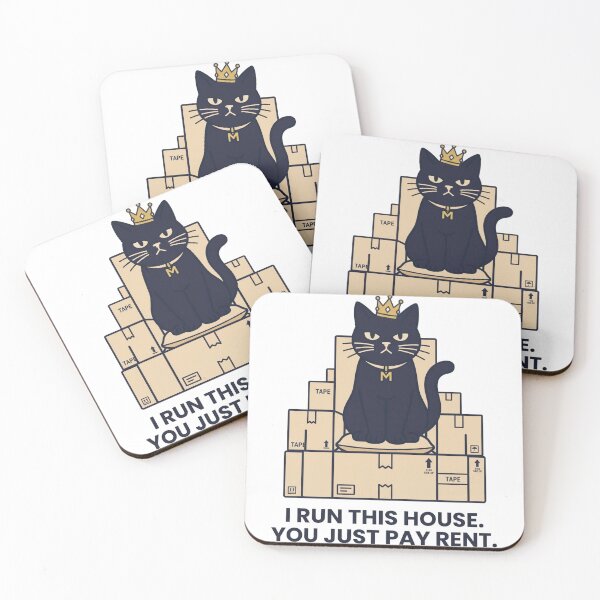Item preview, I Run This House You Just Pay Rent Royal Cat On Throne Funny Sticker designed and sold by its.shivang.