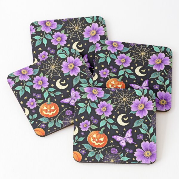 Item preview, Enchanted Moonlit Garden – Gothic Floral Halloween Seamless Pattern designed and sold by Dream Bloom Gallery.