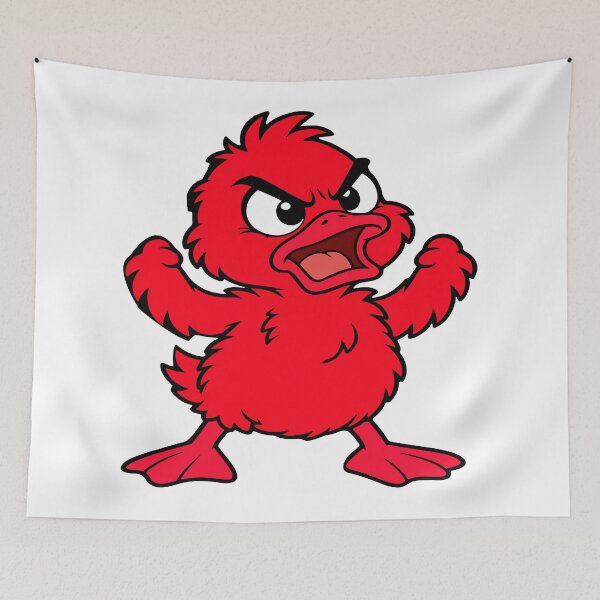 Item preview, Angry Red Duck Mascot Cartoon | Fierce Bird Character Illustration designed and sold by InfiniEmotion.