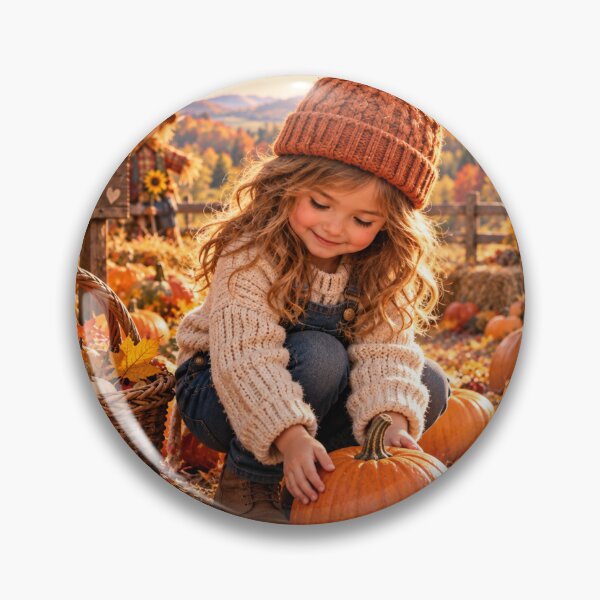 Item preview, Little Girl in the Pumpkin Patch – Cozy Autumn Harvest designed and sold by NestDesigns01.