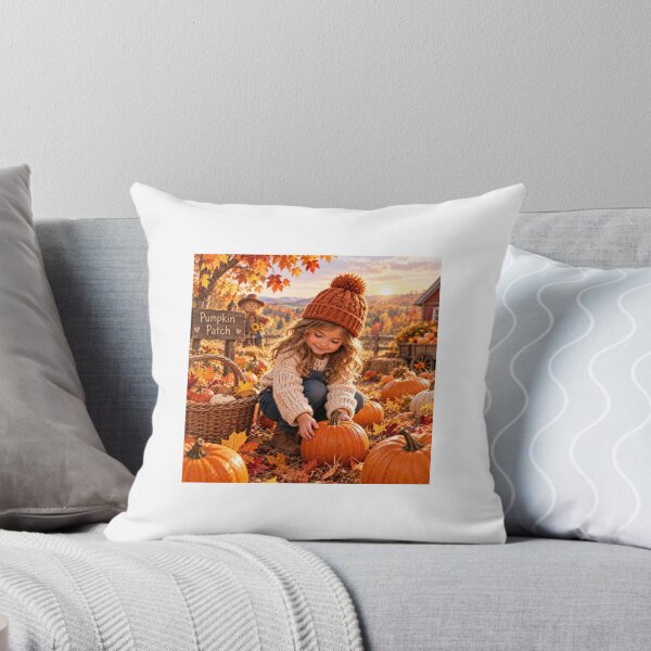 Item preview, Little Girl in the Pumpkin Patch – Cozy Autumn Harvest designed and sold by NestDesigns01.