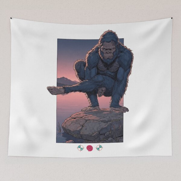 Item preview, Bigfoot Yoga Pose Mountain Zen Cute Sasquatch Stretching [v2] designed and sold by Whimsy Trail Co.